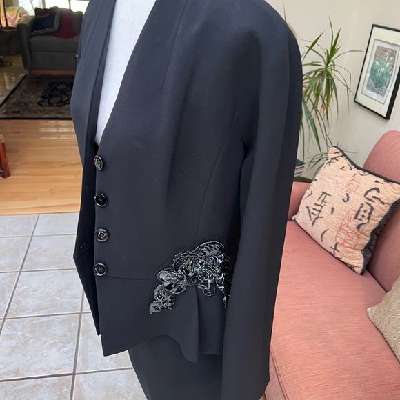 Black Rickie Freeman for Teri Jon size 12 cocktail suit - Picture 4 of 14